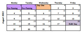 District School Academic Calendar for Riverdale Middle School for August 2022