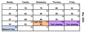 District School Academic Calendar for Brown Elementary School for May 2023