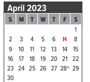 District School Academic Calendar for James H Ross Elementary for April 2023