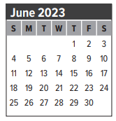 District School Academic Calendar for Henry Bauerschlag Elementary Schoo for June 2023