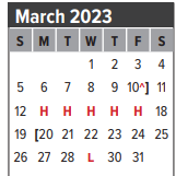 District School Academic Calendar for I W And Eleanor Hyde Elementary for March 2023