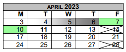 District School Academic Calendar for Douglass Sch for April 2023