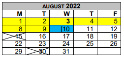 District School Academic Calendar for Northside Elementary for August 2022