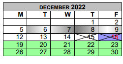 District School Academic Calendar for Cleveland Middle School for December 2022
