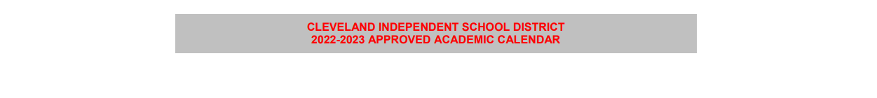 District School Academic Calendar for Southside Primary