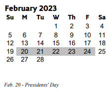 District School Academic Calendar for Addison Elementary School for February 2023