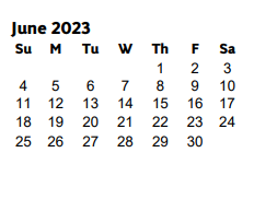 District School Academic Calendar for Kell High School for June 2023