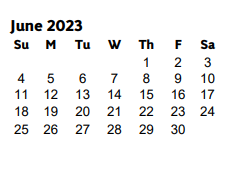 District School Academic Calendar for Clarkdale Elementary School for June 2023