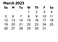 District School Academic Calendar for Hollydale Elementary School for March 2023