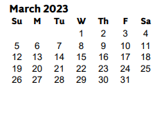 District School Academic Calendar for Vaughan Elementary School for March 2023