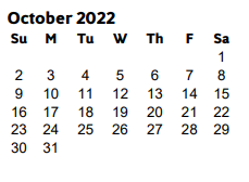 District School Academic Calendar for Lassiter High School for October 2022