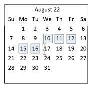 District School Academic Calendar for Southwood Valley Elementary for August 2022