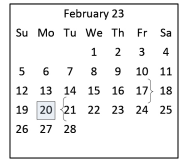 District School Academic Calendar for South Knoll Elementary for February 2023