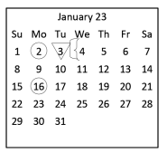 District School Academic Calendar for South Knoll Elementary for January 2023