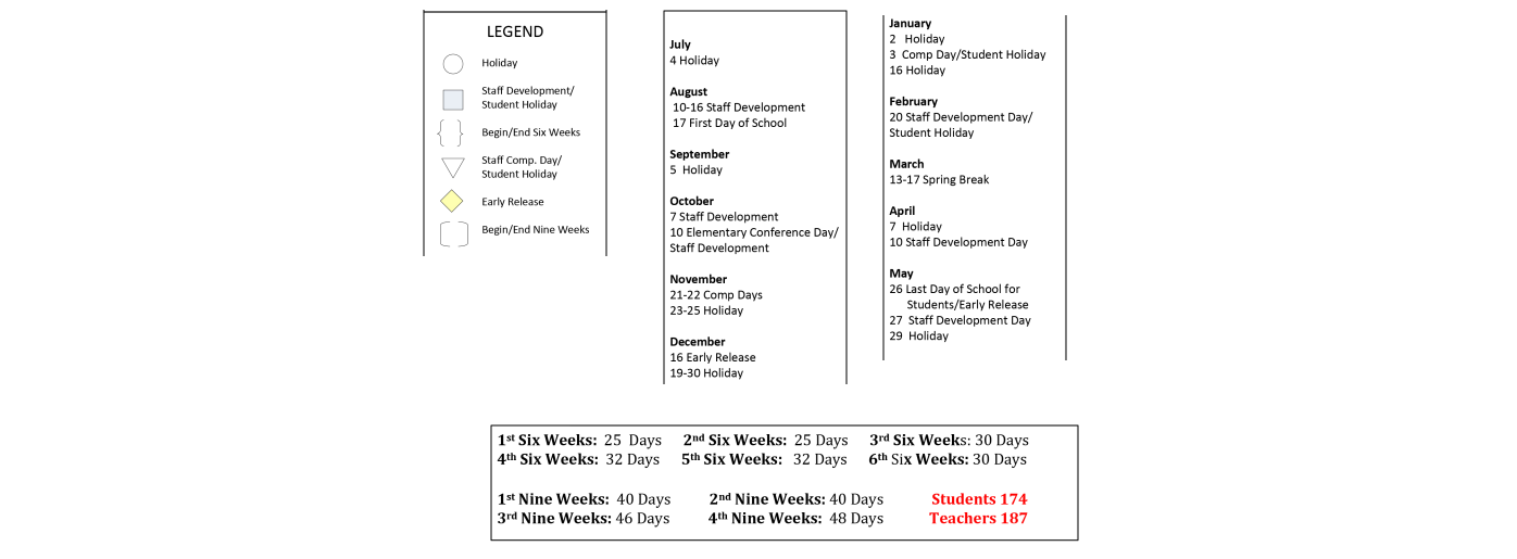 District School Academic Calendar Key for Pebble Creek Elementary