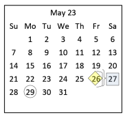 District School Academic Calendar for Rock Prairie Elementary for May 2023