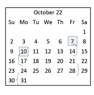 District School Academic Calendar for Forest Ridge for October 2022