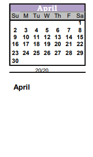 District School Academic Calendar for Whittier Elementary School for April 2023