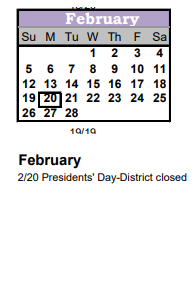 District School Academic Calendar for Hunt Elementary School for February 2023