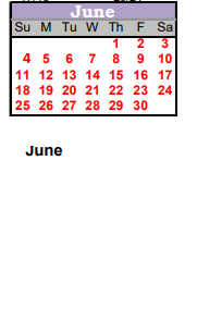 District School Academic Calendar for Bijou Alternative Program for June 2023