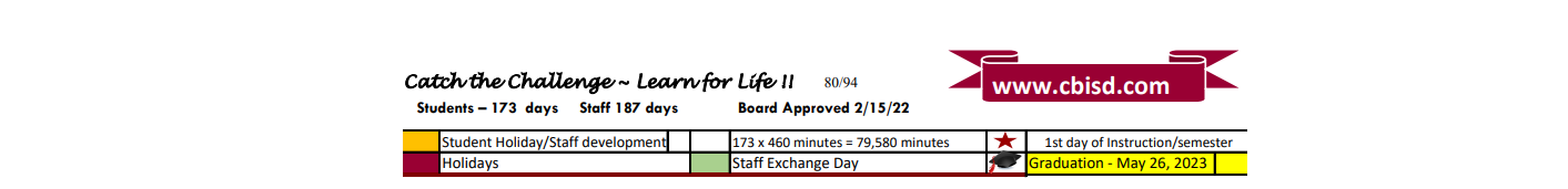 District School Academic Calendar Key for Wild Peach El