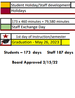 District School Academic Calendar Legend for West Columbia El