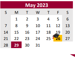 District School Academic Calendar for Wild Peach El for May 2023