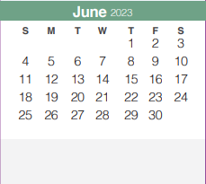 District School Academic Calendar for Smithson Valley Middle for June 2023