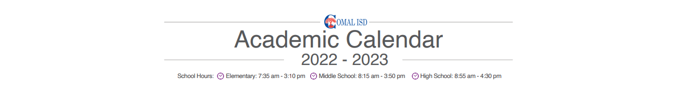 District School Academic Calendar for Canyon Lake High School