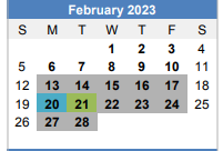 District School Academic Calendar for Connally Primary School for February 2023