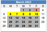 District School Academic Calendar for Elm Mott Center for March 2023