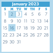 District School Academic Calendar for Galatas Elementary for January 2023