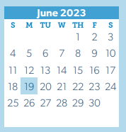 District School Academic Calendar for Giesinger Elementary for June 2023