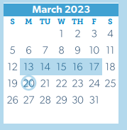 District School Academic Calendar for Juvenile Detention Ctr for March 2023