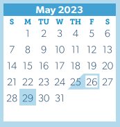 District School Academic Calendar for Dolly Vogel Intermediate for May 2023