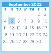 District School Academic Calendar for Collins Int for September 2022