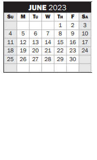 District School Academic Calendar for Coppell Middle North for June 2023