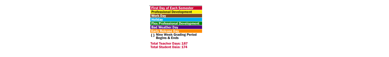 District School Academic Calendar Key for Denton Creek Elementary School