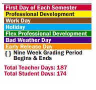 District School Academic Calendar Legend for Austin Elementary