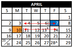 District School Academic Calendar for J L Williams Elementary for April 2023