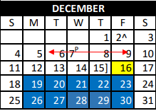 District School Academic Calendar for Lovett Ledger Int for December 2022