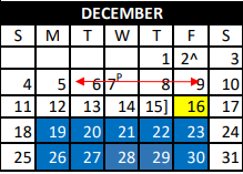 District School Academic Calendar for Hettie Halstead Elementary for December 2022