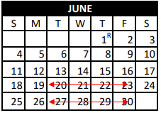 District School Academic Calendar for Hollie Parsons Elementary for June 2023