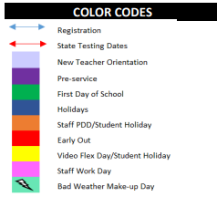 District School Academic Calendar Legend for Hollie Parsons Elementary