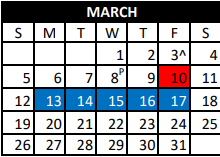 District School Academic Calendar for S C Lee Junior High for March 2023