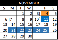 District School Academic Calendar for Hollie Parsons Elementary for November 2022