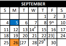 District School Academic Calendar for Fairview/miss Jewell Elementary for September 2022