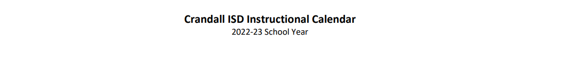 District School Academic Calendar for Crandall Alter Ctr