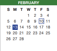 District School Academic Calendar for H F Stevens Middle for February 2023