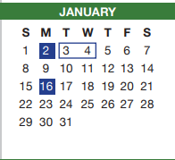 District School Academic Calendar for J A Hargrave Elementary for January 2023